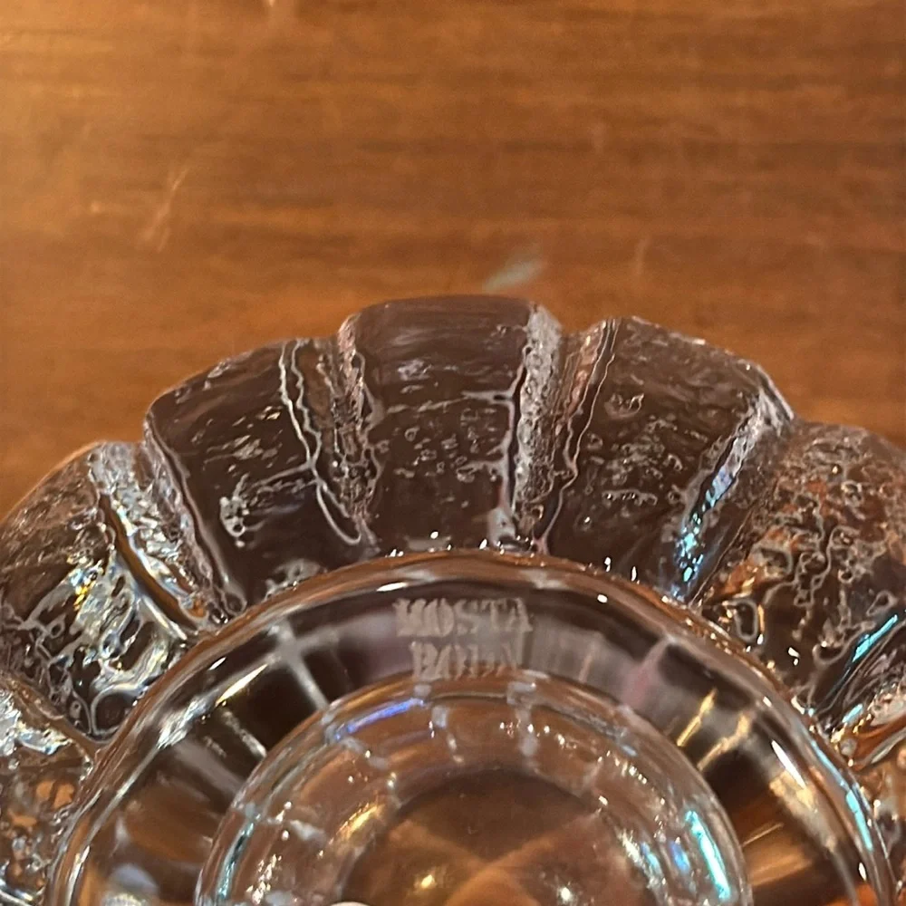 NEW IN BOX Kosta Boda Igloo Crystal Candle Holder Tea Light Sweden Clear NEW NIB